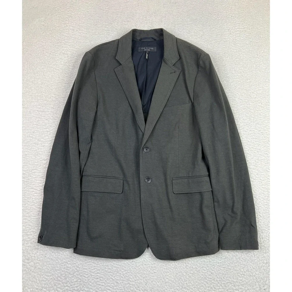 rag & bone Blazer Mens 38 Gray Two Button‎ Sport Coat Double Vent Made USA Lined